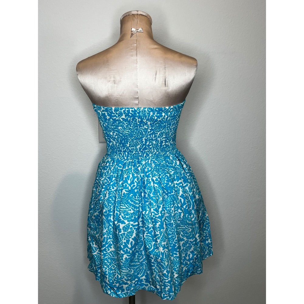 Lilly Pulitzer Blue Tube Strapless Mini Dress Sz M - Picture 7 of 14